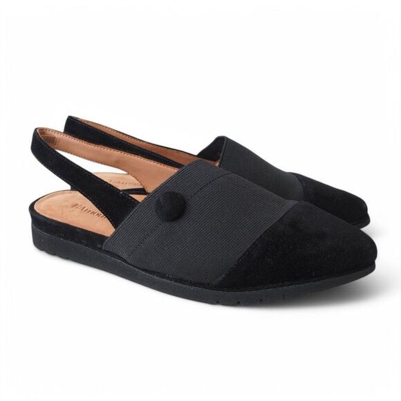 L’Amour Des Pieds Slingback Suede Point Toe Flats Black Women's 6.5M - Picture 4 of 11